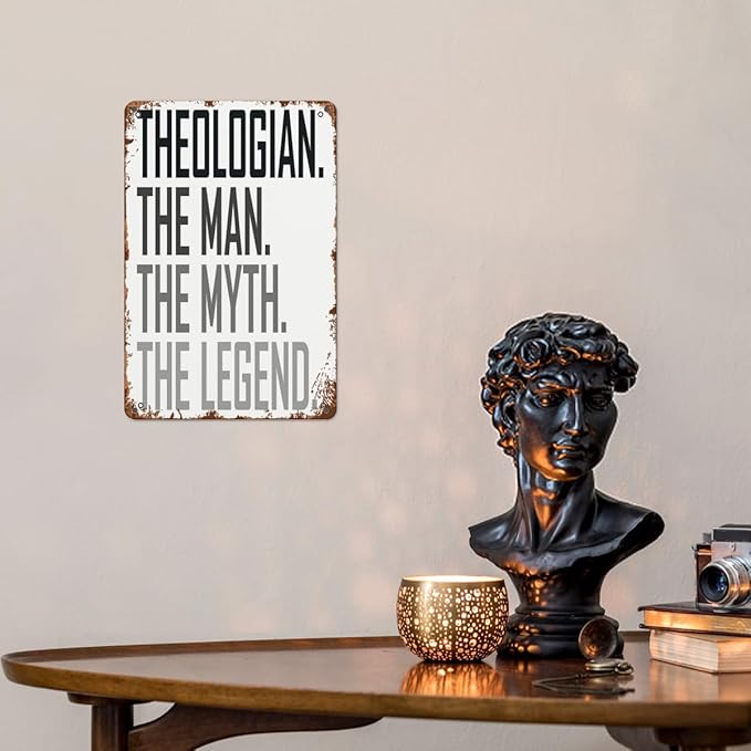 Retro Metal Tin Sign Theologian The Profession Funny Wall Decor for Home,Garden,Patio,Yard,Office,Vintage 8x12 Inches Room Decorations