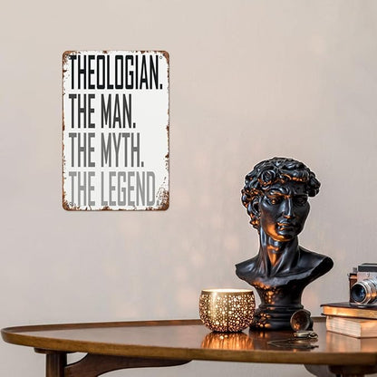 Retro Metal Tin Sign Theologian The Profession Funny Wall Decor for Home,Garden,Patio,Yard,Office,Vintage 8x12 Inches Room Decorations