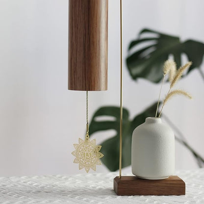 Chakra Chimes Natural Bamboo Wind Chimes Meditation Chord Windchime Wind Bell for Home Decoration Zen Mindfulness Heart Chakra