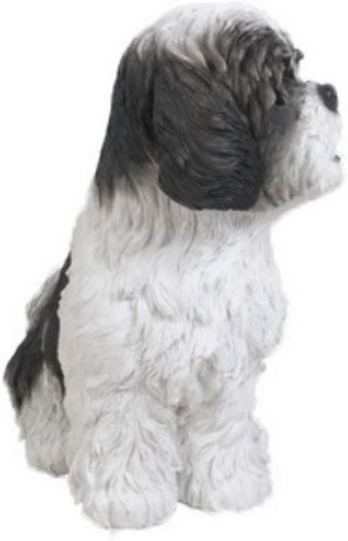 Hi-Line Gift Ltd Sitting Dog - Shih Tzu black and White