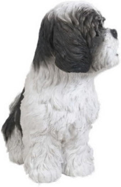 Hi-Line Gift Ltd Sitting Dog - Shih Tzu black and White
