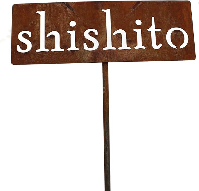 Classic Metal Garden Markers 19 Inches Tall (shishito, Naturally Rusted)