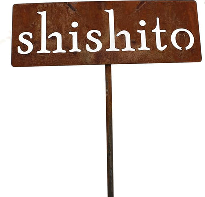 Classic Metal Garden Markers 19 Inches Tall (shishito, Naturally Rusted)