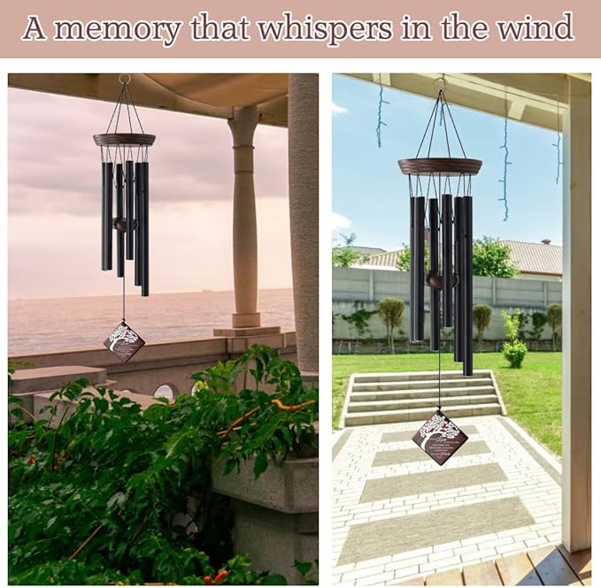 Memorial Wind Chimes for Loss of Loved One, Cardinal Sympathy Gifts for Loss of Mother Father, Windchimes with Tree of Life Sail, Bereavement Remembrance Gifts for Outside Garden