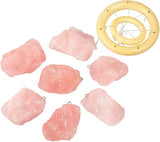 Nupuyai Wind Chimes - Unique Raw Stones Wind Chimes for Indoor Outdoor, Healing Stone Windchime Hanging Ornament for Home Garden, 17.7-21.7'', Rose Quartz