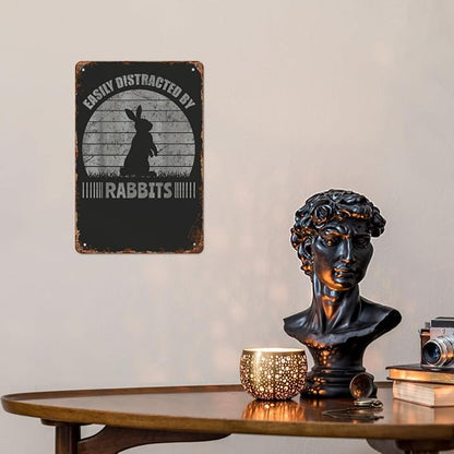 Patio Wall Decor Farmer Rabbit Vintage Signs Metal Club Indoor & Outdoor Wall Decor Cute,Funny,Inspiring Plaques For Home,Office,Yard,Bathroom 8X12inch