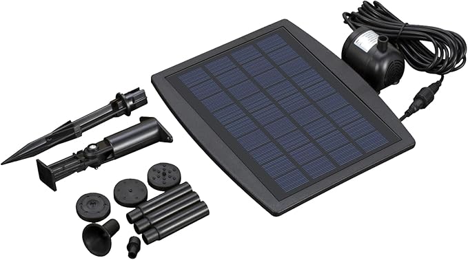 Meichoon Solar Fountain Pump with Panel 2.5W Birdbath Fountain Pond Pump Kit for Patio Garden Fish Tank Decoration MY04