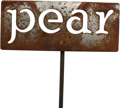 Classic Metal Garden Markers 19 Inches Tall (pear, Naturally Rusted)