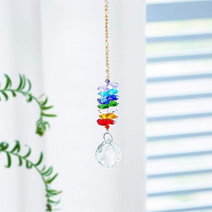 H&D Hyaline&Dora H&D 30mm Chandelier Crystals Ball Prisms Rainbow Octogon Chakra Suncatcher for Gift