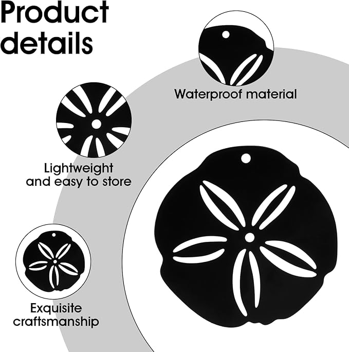 JIEYAO Replacement Wind Catcher, Metal Wind Chime Sail Parts with 16.4FT Nylon Cord Decorative Black Flower Design for Sympathy Wind Chimes and Wind Bells Sand Dollar