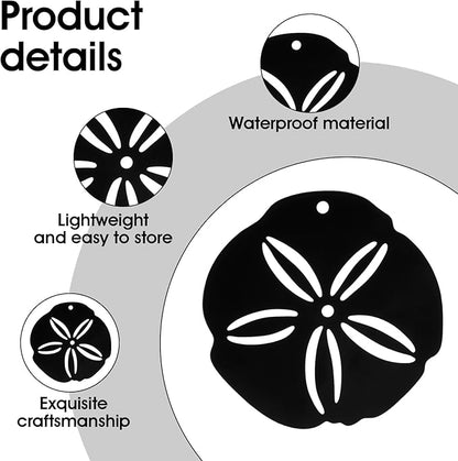 JIEYAO Replacement Wind Catcher, Metal Wind Chime Sail Parts with 16.4FT Nylon Cord Decorative Black Flower Design for Sympathy Wind Chimes and Wind Bells Sand Dollar