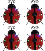 Solar Ladybug Lights Metal Garden Decor for Outside Cute Ladybugs Yard Art Lawn Ornaments Sculptures & Statues with Solar Lights Outdoor Fence Decoration for Patio