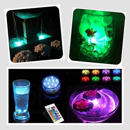 Submersible Led Lights with Remotes - 2 Packs Waterproof Submersible Pool Lights Battery Operated, Underwater Pond Lights RGB Multi-Color Pool Lights for Founttain Pond Garden Bath Wedding Shower