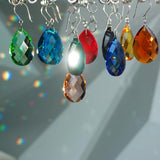 10pcs Crystal Prism Suncatcher Multi Color, 38mm Hanging Chandelier Crystals Replacement Grid Ornament Pendant Rainbow Maker DIY Decoration