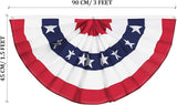 USA Pleated Fan Banner Patriotic Half Fan Banner Flag with Canvas Header and Brass Grommets for 4th of July Memorial Day Indoor Outdoor Decoration (5, 1.5x3 Feet)
