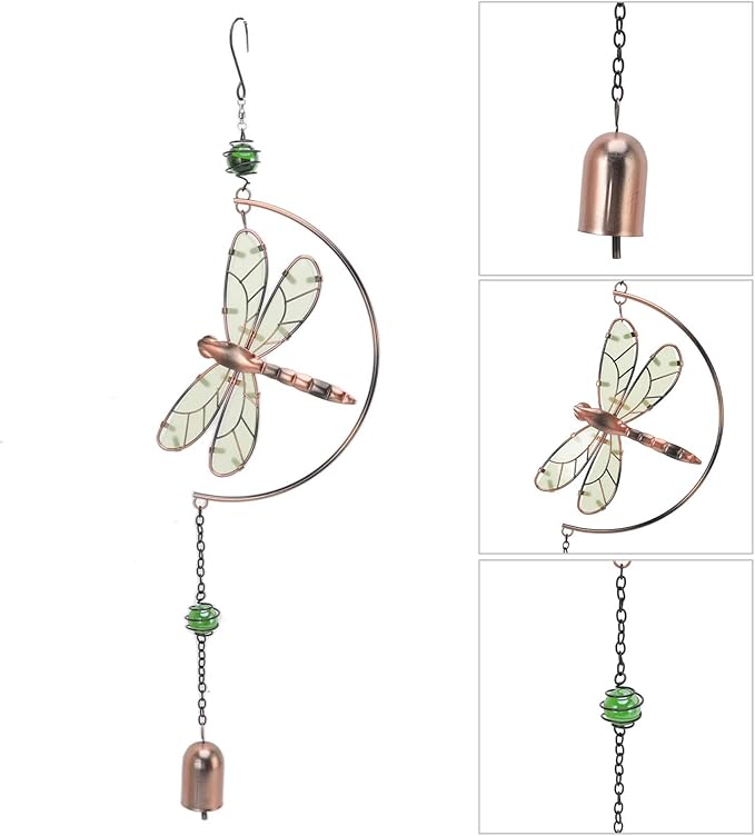 Dragonfly Wind Chimes Garden Gifts, Window Hanging Ornaments, Outside Wind Chimes Dragonfly Ornaments with , Garden Suncatchers Home Decoration for Balcony, Yard, Patio