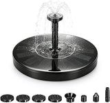 Solar Fountain for Bird Bath, 2026 New Floating Mini Solar Water Fountain with 6 Nozzles, Solar Birdbath Fountain for Garden, Pond, Pool, and Outdoor (1, 5.1in)