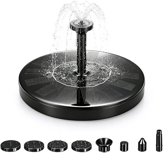 Solar Fountain for Bird Bath, 2026 New Floating Mini Solar Water Fountain with 6 Nozzles, Solar Birdbath Fountain for Garden, Pond, Pool, and Outdoor (1, 5.1in)