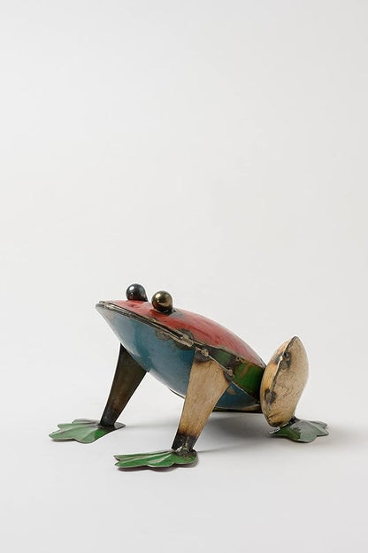 De Kulture Handcrafted Recycled Iron Small Frog Decorative Collectible Figurine showpiece Beautify Home Office Holiday décor| Ideal for Garden Balcony Terrace Decoration, 6.3x4.8x3.9 (LWH) inches