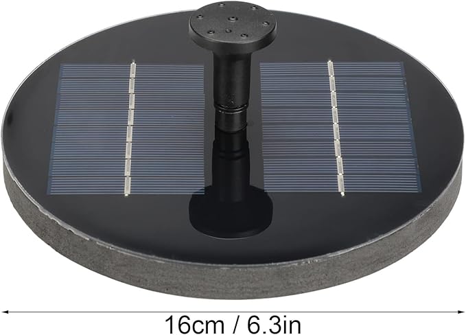 Solar Fountain, Round Solar Water Fountain Pump for Bird Bath, 1.6W Floating Solar Landscape Fountain for Garden Decoration Pool Pond