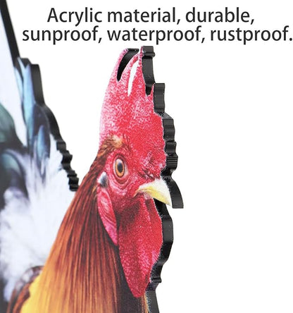 Bad Piggies Acrylic Rooster Yard Chicken Outdoor Garden Stakes Animal Chicken Statues Yard Art Rooster Garden Decor for Pathway Patio Lawn Ornament, Rooster Stakes - Flat Not 3D (2 PCS, Pattern A)