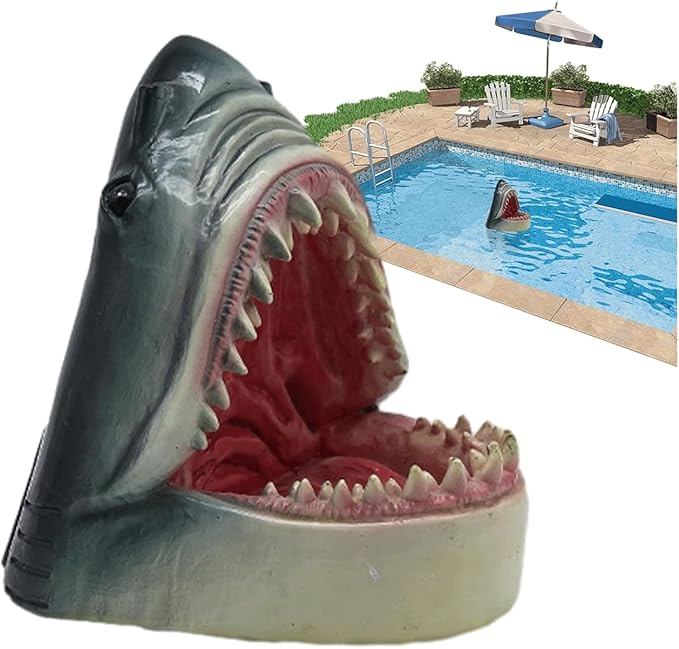 Garden Statues Realistic Shark Head Pond Decor Resin Floating Statue Vibrant Colors & Detailed Texture for Garden Or Pool Protection Yard Ornaments Decor