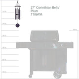 Corinthian Bells by Wind River - 27 inch Plum Wind Chime for Patio, Backyard, Garden, and Outdoor Decor (Aluminum Chime) Made in The USA