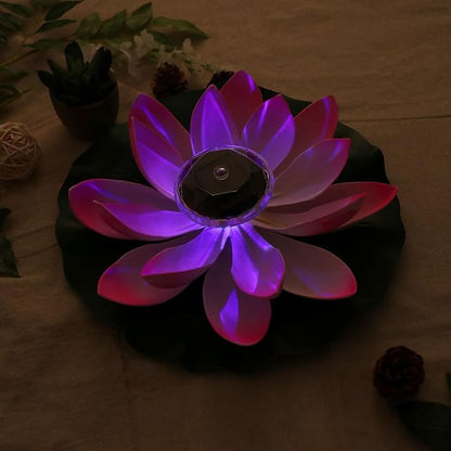 BESTonZON 2pcs Solar Floating Lotus Pond Lights, Outdoor Landscape LED Water Garden Decor with Color-Changing Gradient, Solar-Powered Waterproof Pool Lamps for Garden Pond