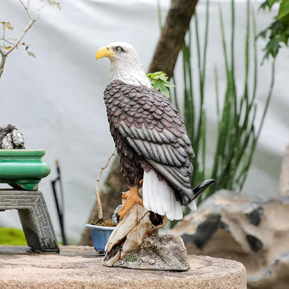 Patriotic Eagle Statue Wild Bird Eagle Decor, 13 Inch Resin Eagle Figurine Decor, Used for Home Office and Outdoor Garden Decoration, Eagle Scout Gift, American Citizen Gift.