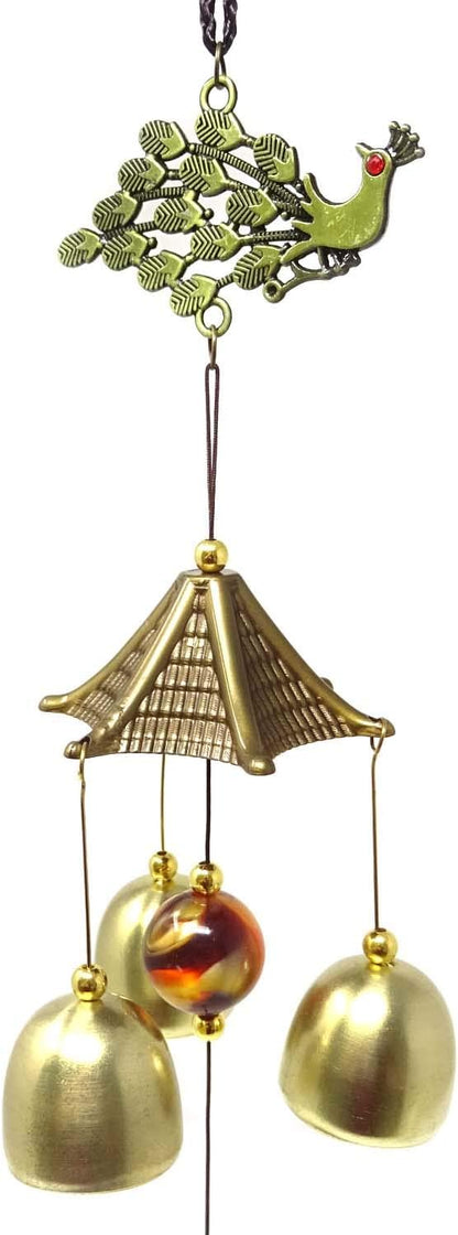 Honbay Vintage Feng Shui Wind Bell Lucky Wind Chime for Home or Garden Decoration (Peacock)