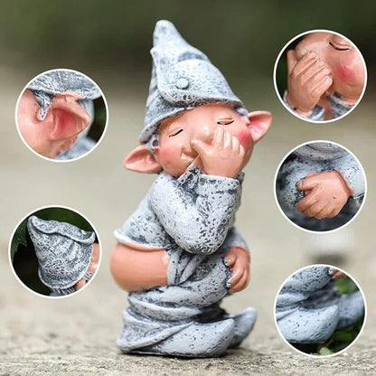 Funny Pooping Mini Statue, Naughty Resin Garden Gnome for Decor, Naked Miniature Dwarf Gnome Figurine for Home Garden Ornament