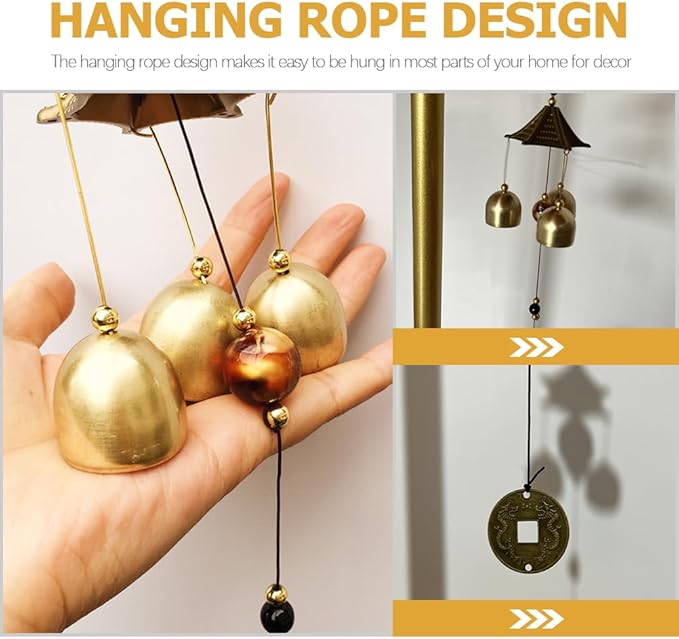 GANAZONO Retro Metal Wind Chime with Rabbit Design Hanging Wind Bell for Outdoor Garden Patio Wall Decor 17.9 Inch Durable Metal Bell Feng Shui Charm