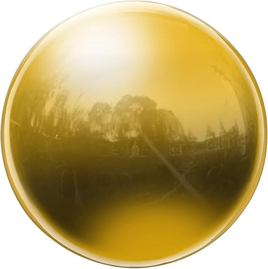 uxcell Gazing Ball 3 Inch 76mm Reflective Sphere Polished Hollow Ball, Stainless Steel Gazing Globe Mirror Ball for Home Garden Outdoor Decoration, Bright Yellow