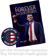 Forever In Our Hearts 1993-2025 Flag Yard Sign Wall Hanging Decor For Home Porch Charlie Kirk Poster Canvas Quote Sign Freedom Support Trump Patriotism Memorial Decoration Garden Remembrance Gift