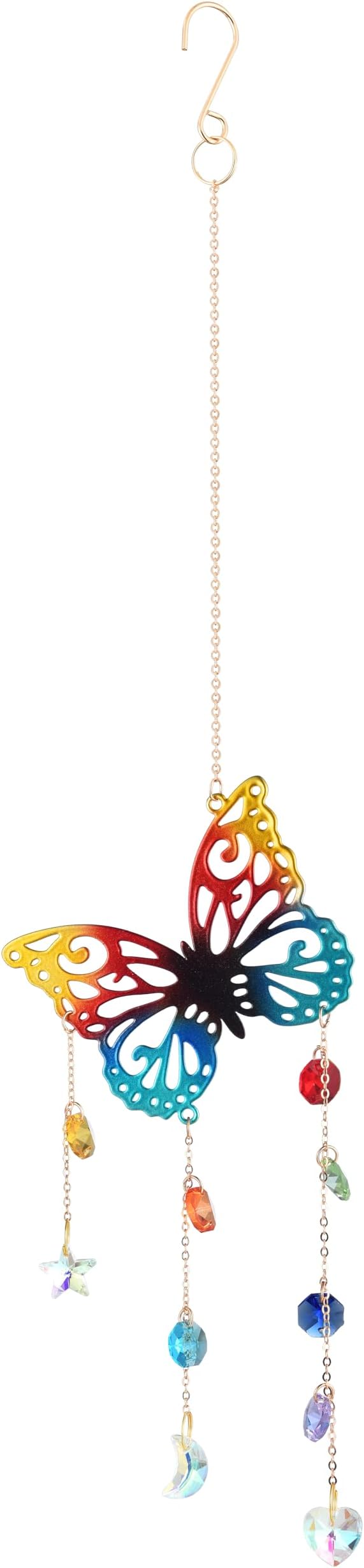 Butterfly Crystal Suncatcher, Hanging Garden Suncatchers, Butterfly Crystal Decoration for Window & Garden, Decorative Hanging Ornament