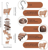 OLYCRAFT Highland Cow Wind Chimes Outdoors Wind Chime Sympathy Memorial Windchime Iron Windchime Memorial Presents Animal Hanging Windbell for Patio Backyard Home Garden Pendant Decoration