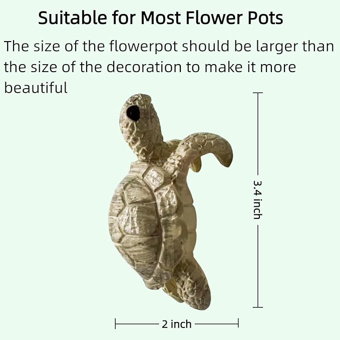 Mini Resin Turtle Statue, Turtle Flowerpot Decoration, Plant Decorations for Pots, Fairy Garden Accessories, Suitable for Gifting Friends or Decorating One's Own Flowerpot