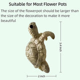 Mini Resin Turtle Statue, Turtle Flowerpot Decoration, Plant Decorations for Pots, Fairy Garden Accessories, Suitable for Gifting Friends or Decorating One's Own Flowerpot