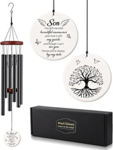 BeauGift Memorial Gifts for Loss of Son, 32" Ceramic Wind Chimes for Loss of Son, Bereavement Remembrance Sympathy Gift for Loss of Son, Son Grieving Gifts