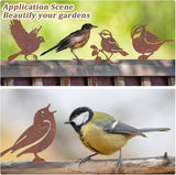 CREATCABIN 5Pcs Rusty Birds Fence Decoration Outdoor Birds Decor for Yard Art Metal Craft Statue Ornaments Iron Sculptures Stakes Rustic Garden Decor for Farmhouse Yard Wall