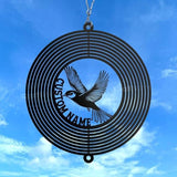 Personalized Canary Metal Wind Spinner, Custom Hanging Decoration for Outdoor Spaces, Kinetic Bird Ornament, Garden Gift (Canary Garden Wind Spinner)