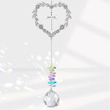 Christian Gifts for Women, Heart Shaped Suncatcher with Cross, John 3:16 Crystal Hanging Ornament, Inspirational Religious Birthday Catholic Spiritual & Baptism Confirmation Gifts for Girls