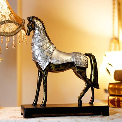 Garden Ornaments Decor Statue Outdoor,Statue Stunning Home Garden Ornament Sculpture Decoration Antique War Horse Sculpture Handmade Resin War Steed Statue Retro Desktop Ornament Creative