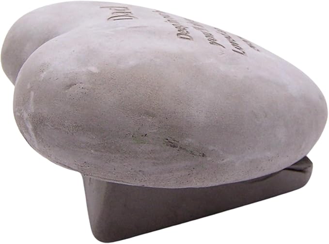Wowser Heart Shaped Memorial Stone, Sympathy Gift, Remembrance Garden Accent, 6 Inches (Dad)
