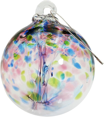Dale Tiffany Hand Blown Glass, 6" Diameter Hope, Tree of Life Collection, Witch Globe Hanging Garden Indoor/Outdoor Decorative Ornament Gazing Ball