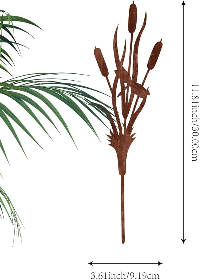 Decorative Garden Stakes, Welcome Yard Sign, Metal Arrangement Ornaments for Courtyard Lawn, Rusty Outdoor Decortions for Easter Housewarming (I)