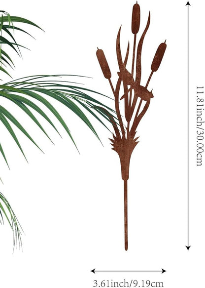 Decorative Garden Stakes, Welcome Yard Sign, Metal Arrangement Ornaments for Courtyard Lawn, Rusty Outdoor Decortions for Easter Housewarming (I)