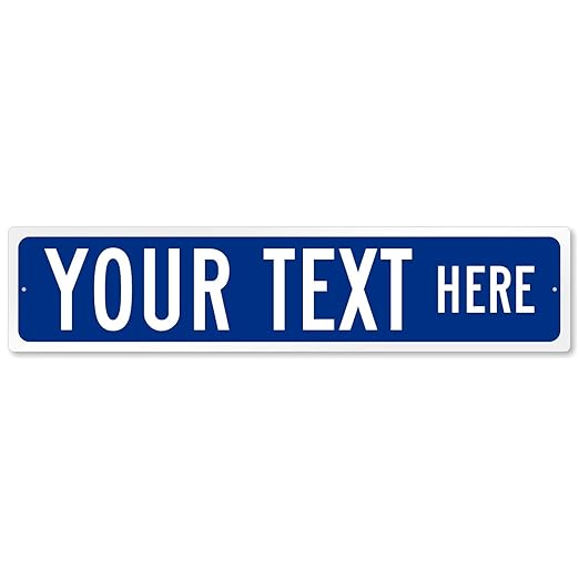 Customize Your Own Blue Street Sign by SmartSign | 18" x 4" Aluminum