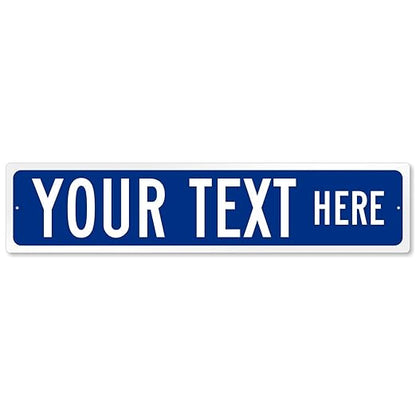 Customize Your Own Blue Street Sign by SmartSign | 18" x 4" Aluminum