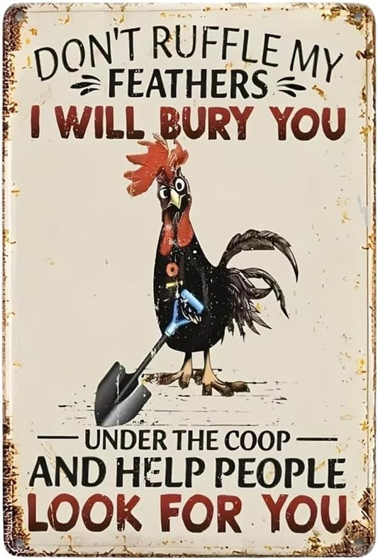 ZiCooL Metal Retro Domineering Rooster Wall Art, Creativity Art Decorations, Garden Sign Outside Decor，Wall Sculpture， Hanging Sculpture for Living Room Dining Room Bedroom Yard Outdoor Decor